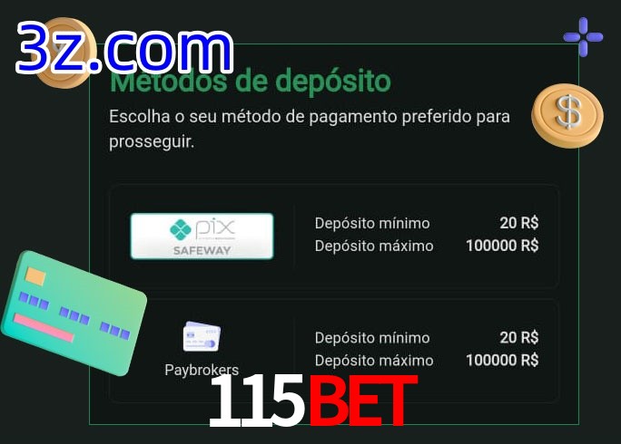 O cassino 115BET oferece uma grande variedade de métodos de pagamento